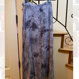 Blue Tie-die Maxi Skirt